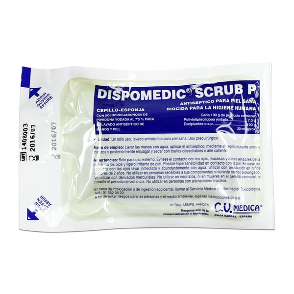 Surgical brush with povidone iodine